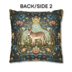 Donkey Garden Floral Pillow Cover: William Morris Inspired Botanical Meadow Decor