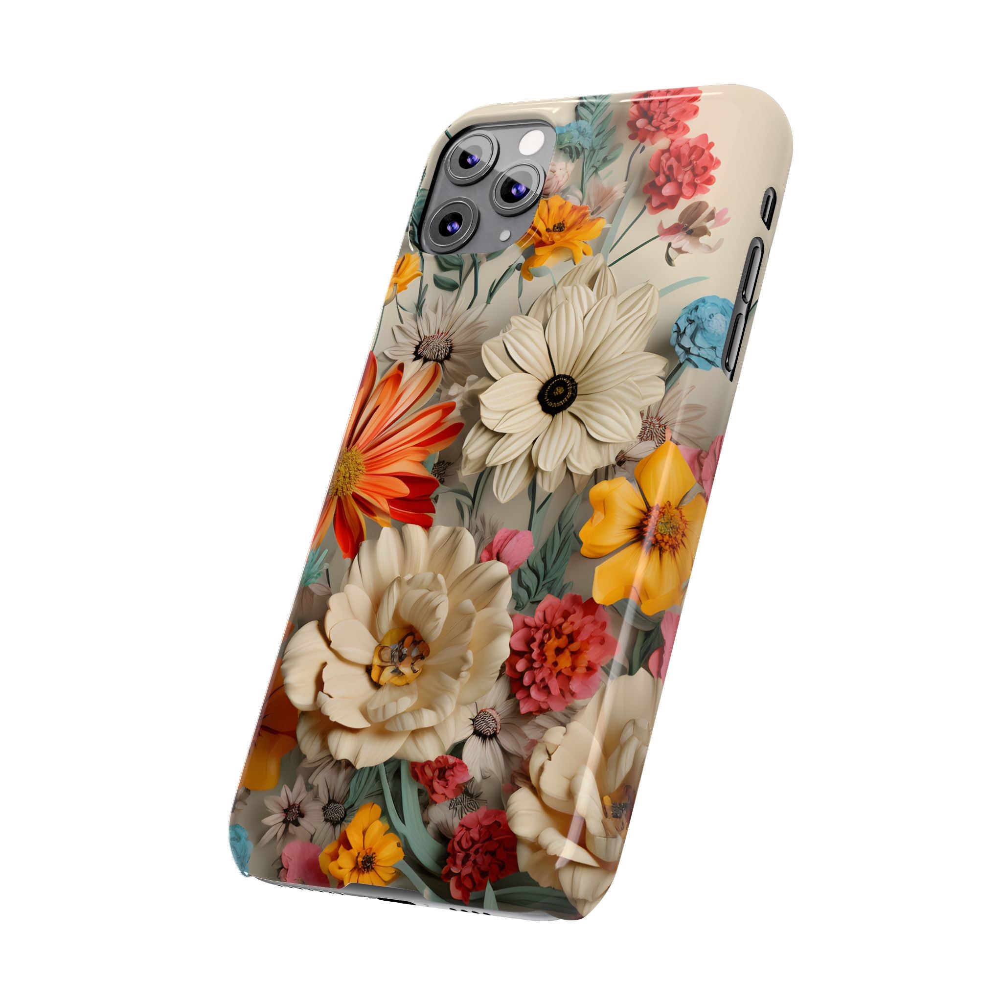 Wildflower iPhone Case: Vintage Style Floral Design, Slim Protective Cover