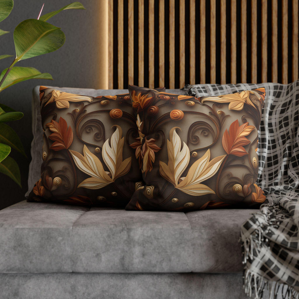 Autumn Decorative Pillowcase with Earthy Rustic Colors of Fall, Home Accent Pillow Cover