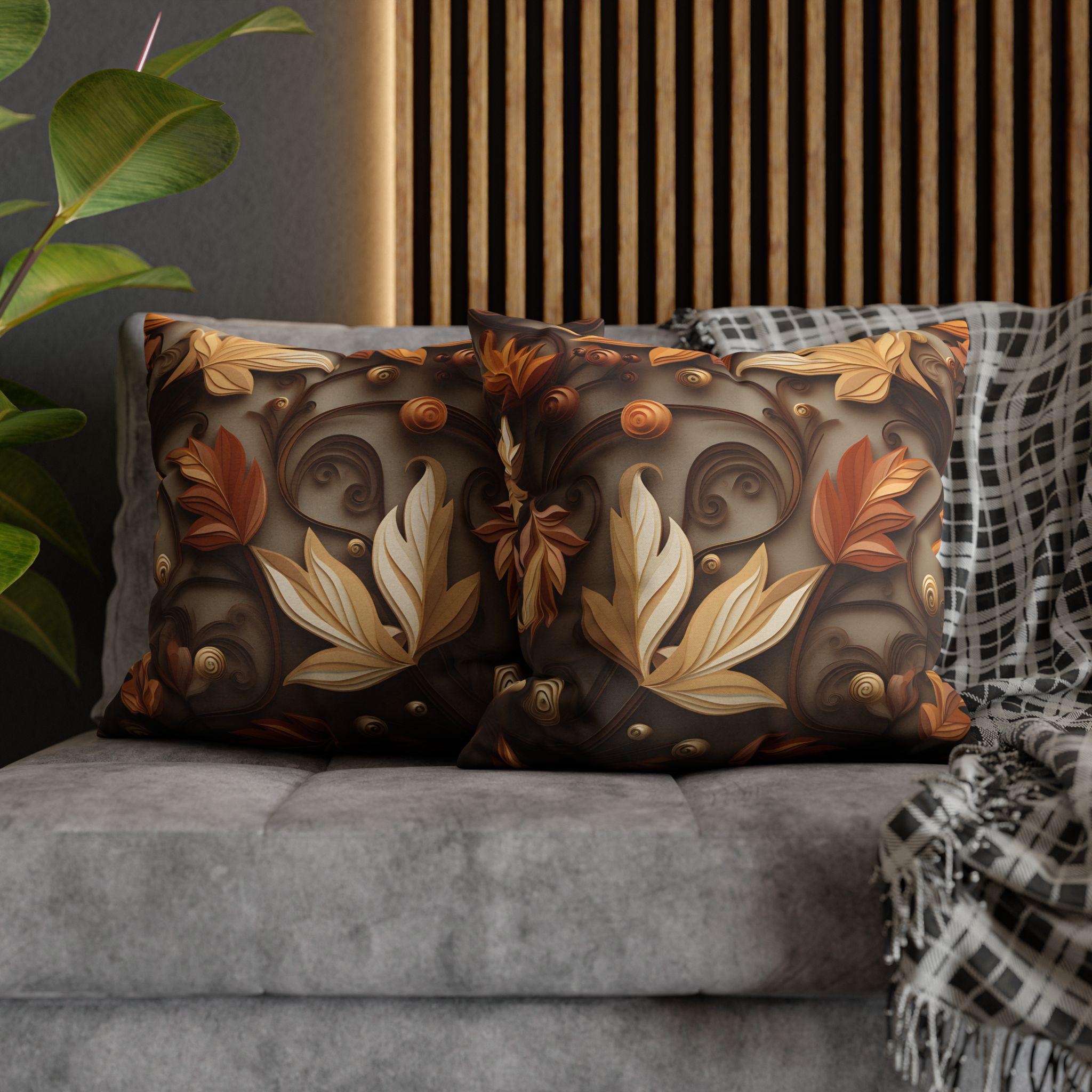 Autumn Decorative Pillowcase with Earthy Rustic Colors of Fall, Home Accent Pillow Cover