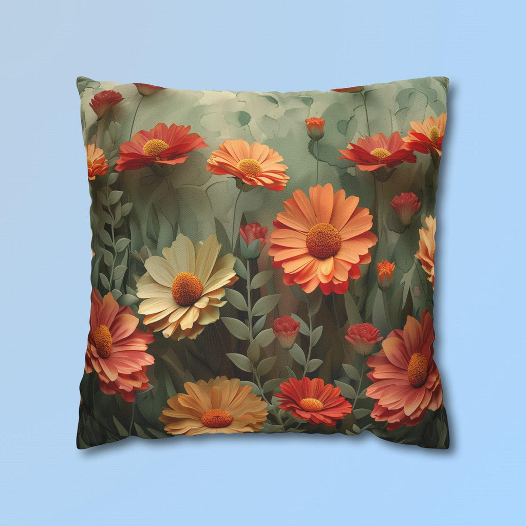 Vibrant Coneflower Floral Pillow Cover: 3D Realistic Nature-Inspired Cushion Case for Home Decor