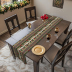 Vintage Inspired Christmas Table Runner: Plaid, Holly, Berry Red (16" x 72"),(16"x90")
