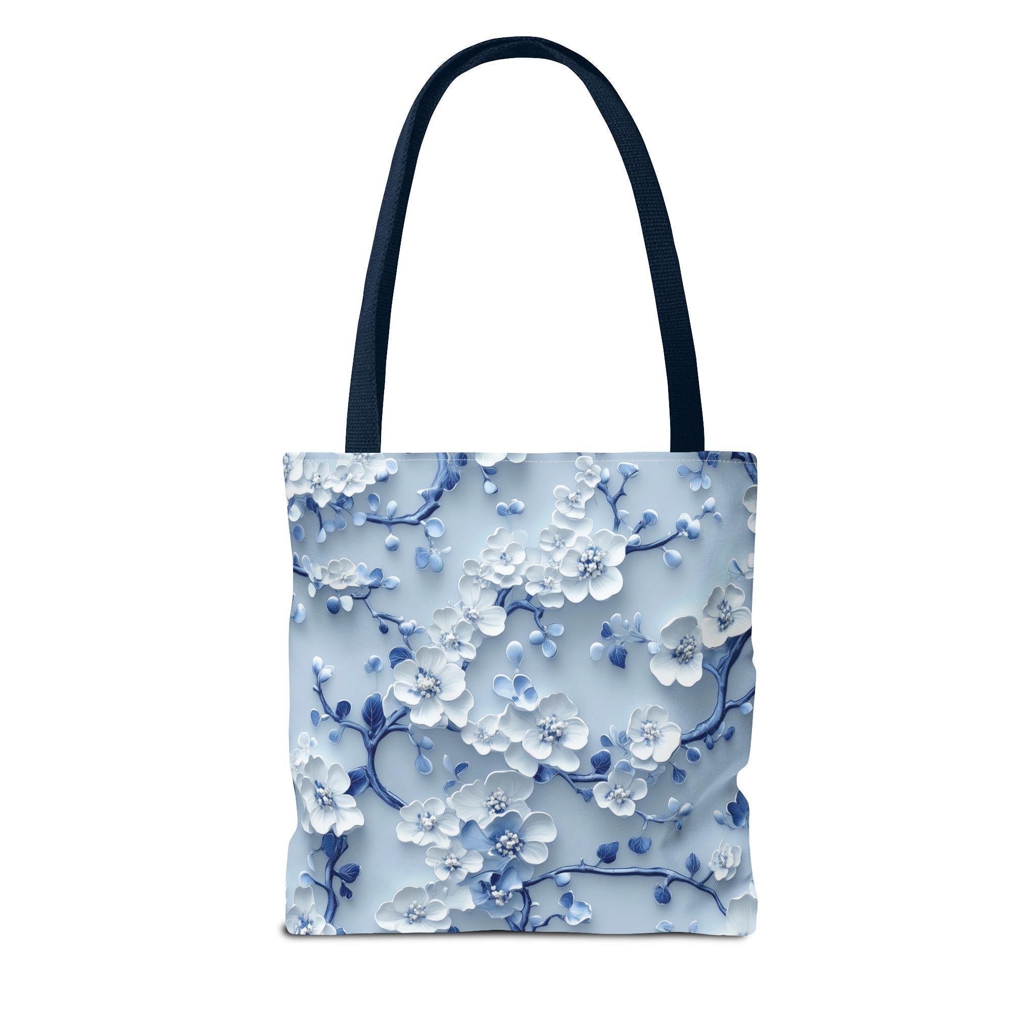 Chinoiserie Tote Bag | Blue & White Cherry Blossoms | Elegant Floral Design | Every Day Accessory