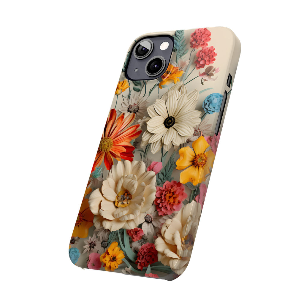 Wildflower iPhone Case: Vintage Style Floral Design, Slim Protective Cover