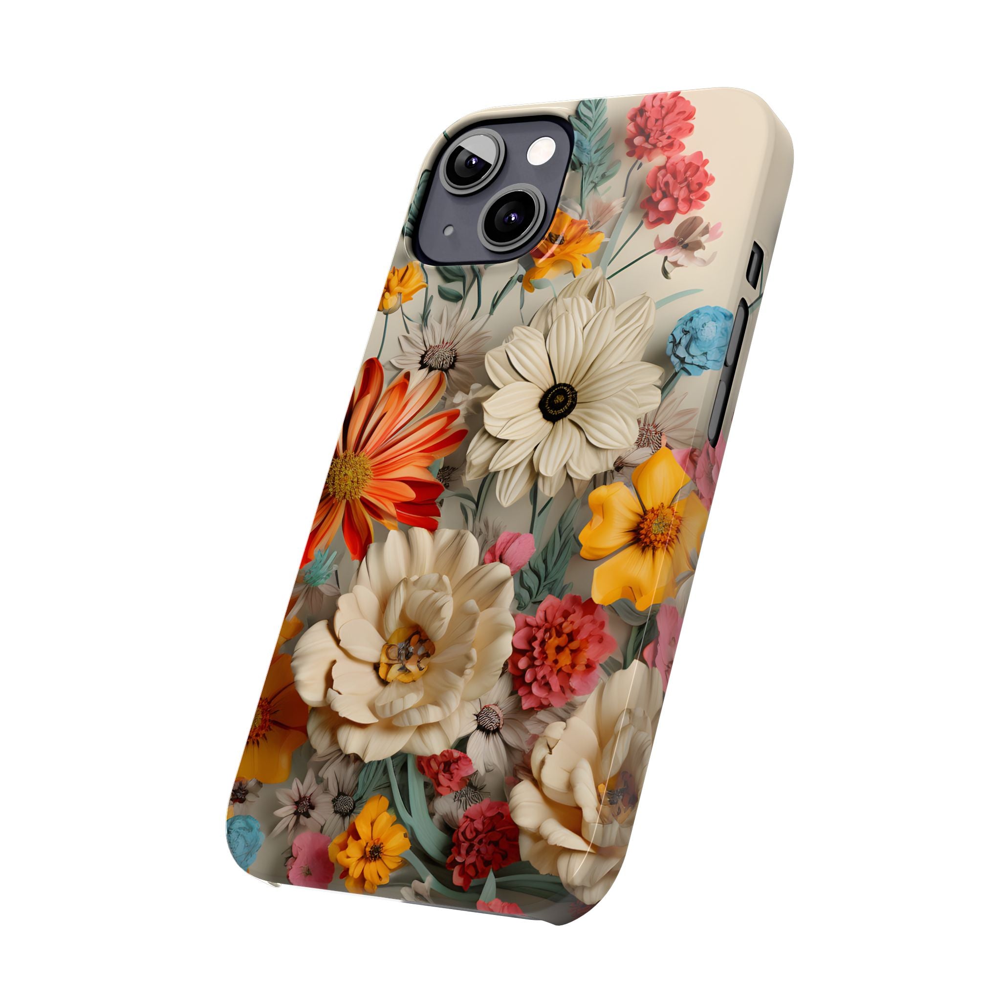 Wildflower iPhone Case: Vintage Style Floral Design, Slim Protective Cover