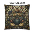 William Morris Inspired Autumn Pillow Cover: Blue Gold & Ivory Botanical Harvest Design