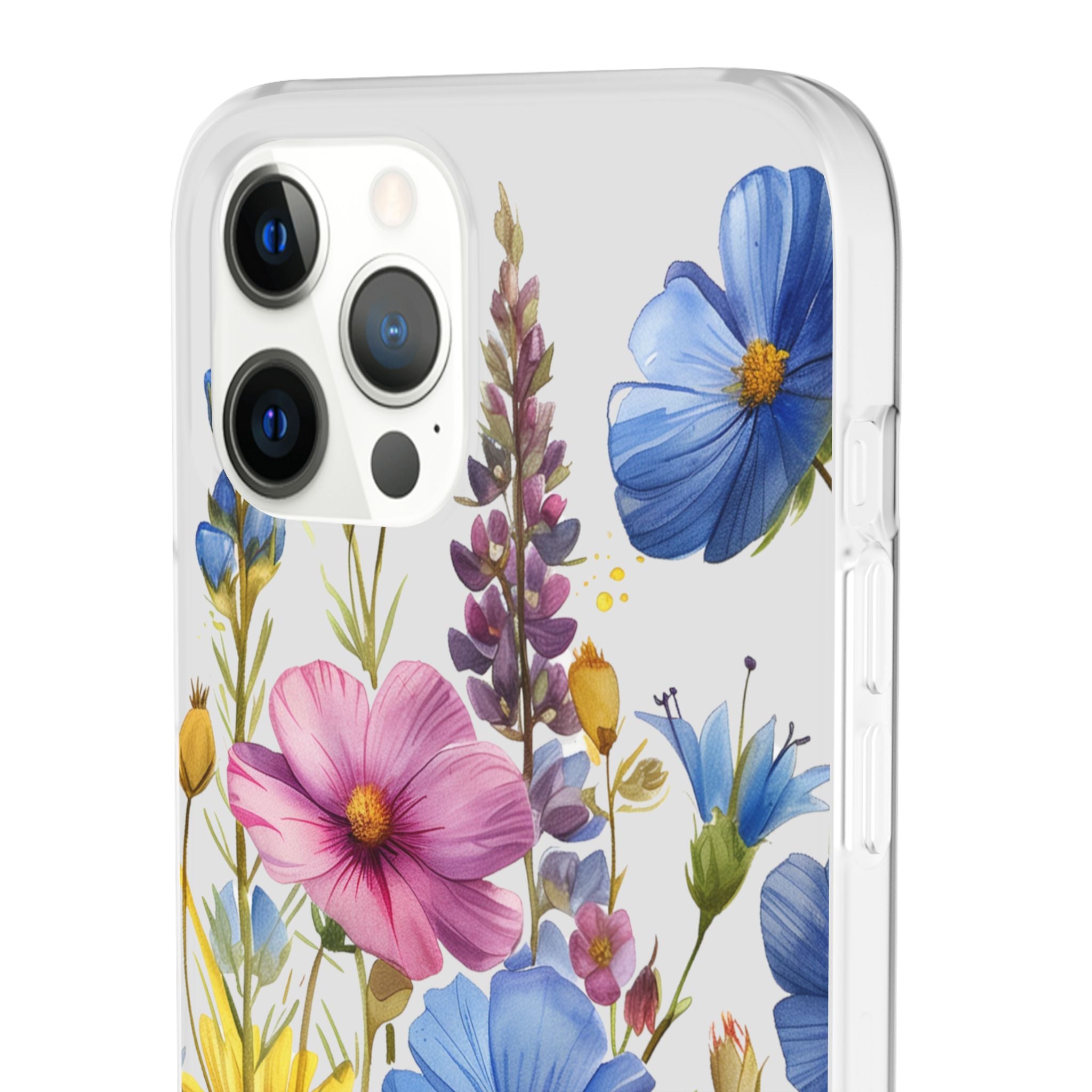 Floral Phone Case: Slim Matte TPU Cover, Wildflower Garden