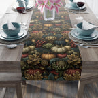 William Morris Inspired Fall Table Runner: Pumpkin, Artichoke and Berry Harvest Tapestry