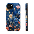 Blue Wildflower MagSafe iPhone Case: Dreamy Floral Design 14 15 16 Pro Plus Max