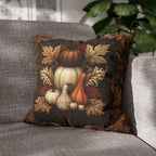 William Morris Inspired Fall Pillow Cover:  Copper, Burnt Orange, Caramel on Dark Brown
