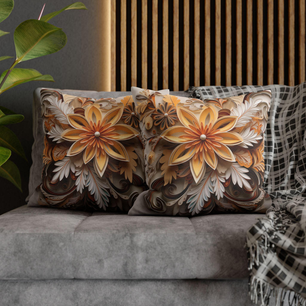 Autumn Chrysanthemum Pillow Cover, Fall Floral Accent Cushion