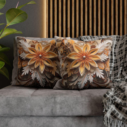 Autumn Chrysanthemum Pillow Cover, Fall Floral Accent Cushion