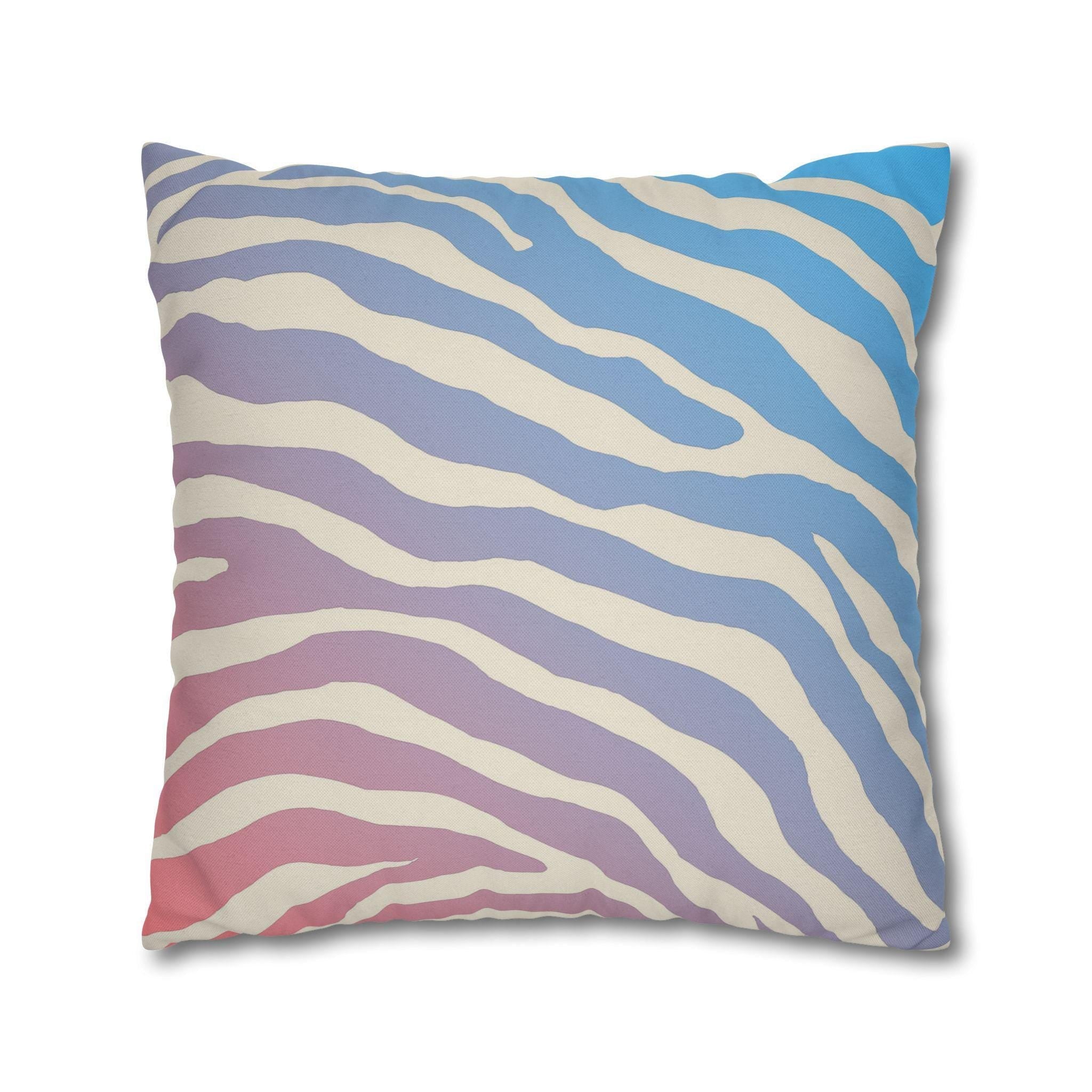 Zebra Stripe Pillow Cover: Cotton Candy Ombre, Pastel Decor