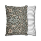 William Morris Inspired Botanical Pillow Cover: Soft Sage, Taupe, Blush Floral Print Accent Case