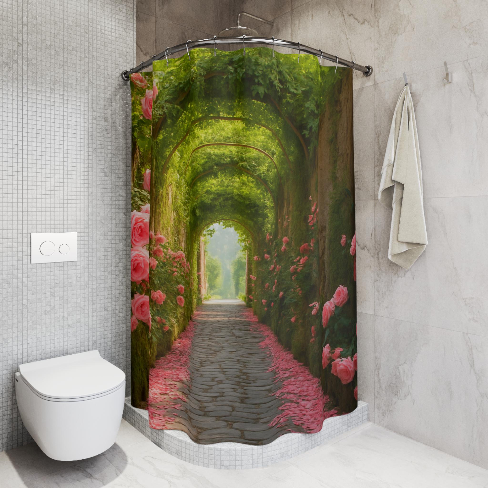 Enchanting Floral Shower Curtain: Romantic Vintage Garden Bathroom Decor for Weddings, Spa Retreats, Gifts
