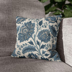 Blue Country Farmhouse Pillow Cover: William Morris Inspired Toile Floral Accent