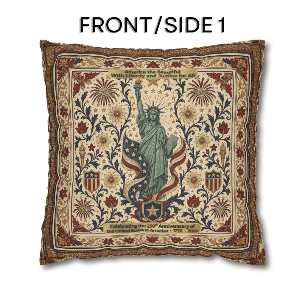 Patriotic Statue of Liberty Pillow Cover: Americana Heritage Design