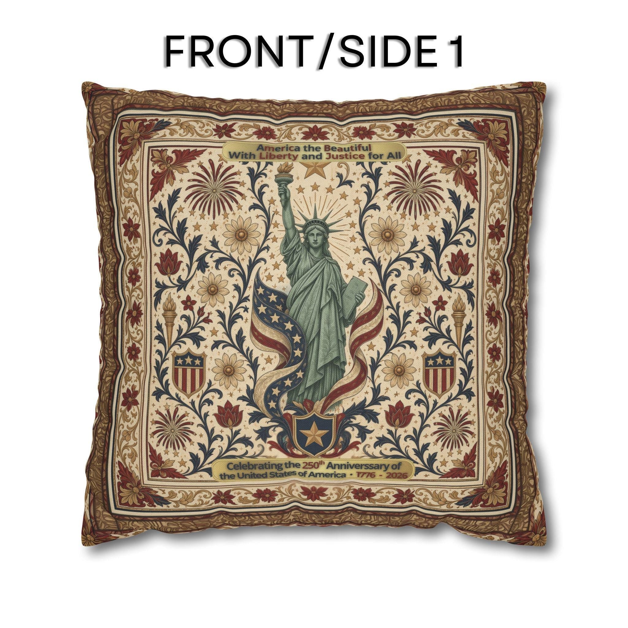 Patriotic Statue of Liberty Pillow Cover: Americana Heritage Design