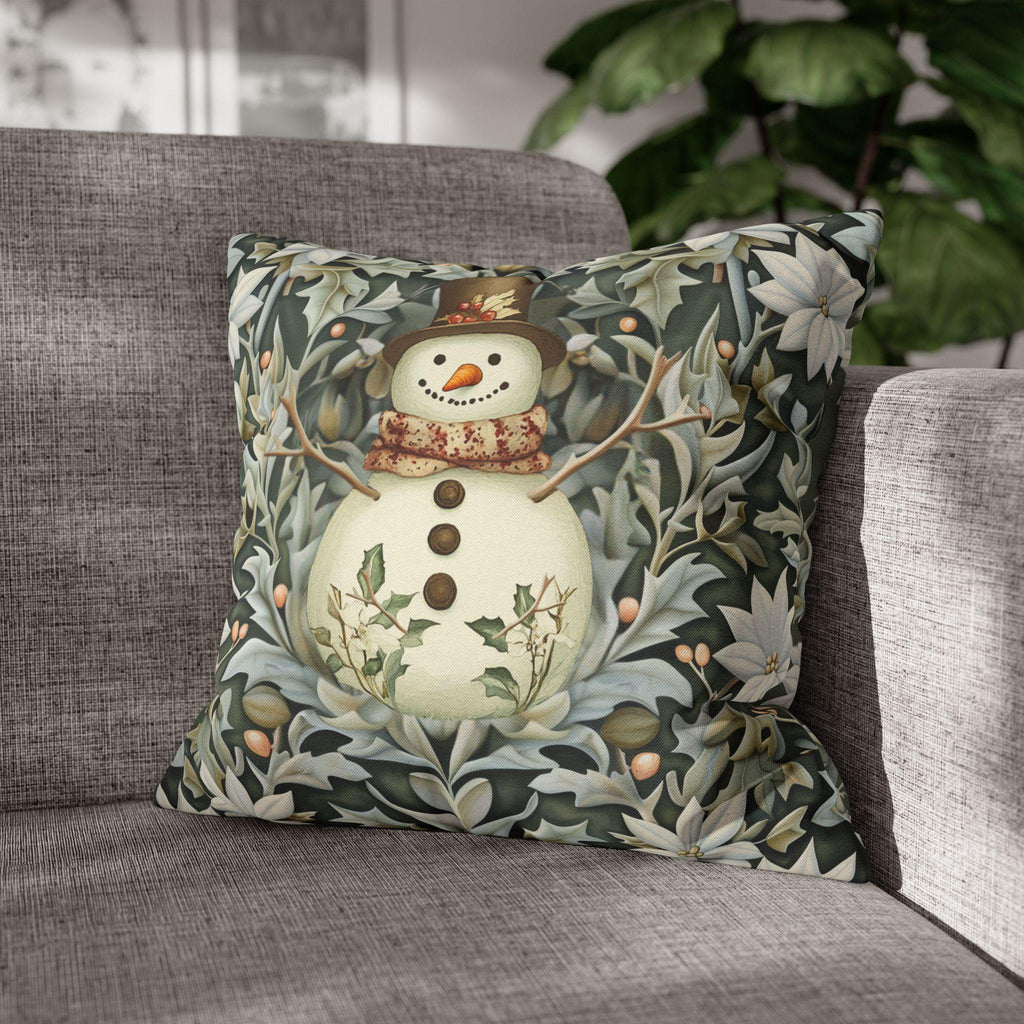 William Morris Snowman Pillow Cover: Holiday Home Decor