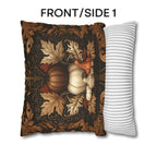 William Morris Inspired Fall Pillow Cover:  Copper, Burnt Orange, Caramel on Dark Brown