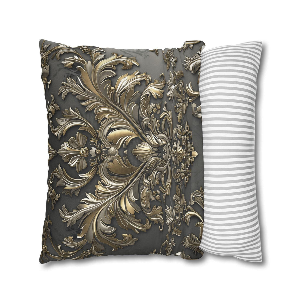 Baroque Pillow Cover: Metallic Gold Acanthus Floral Design