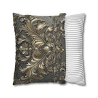 Baroque Pillow Cover: Metallic Gold Acanthus Floral Design