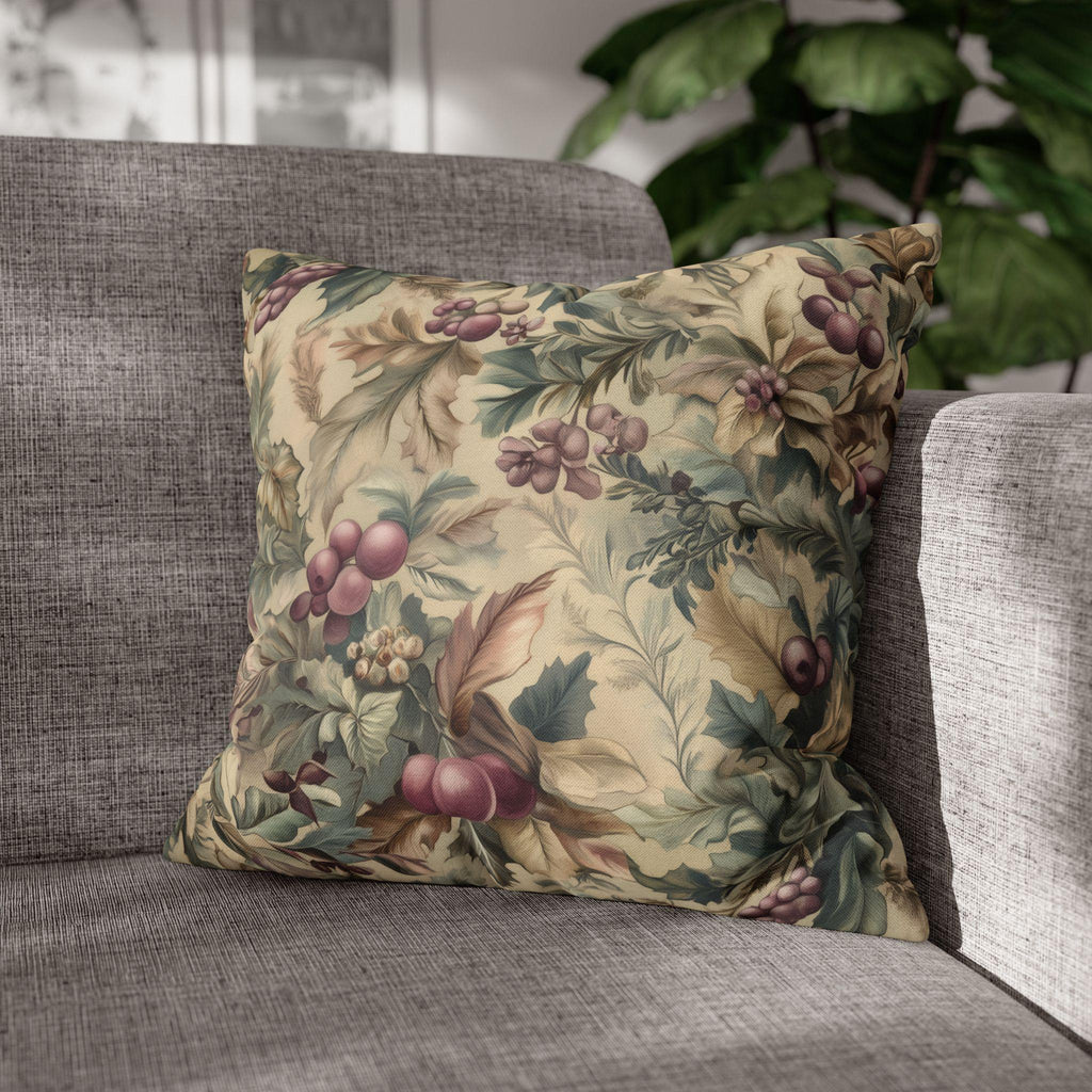 William Morris Christmas Pillow Cover: Holly Berry Arts & Crafts Style