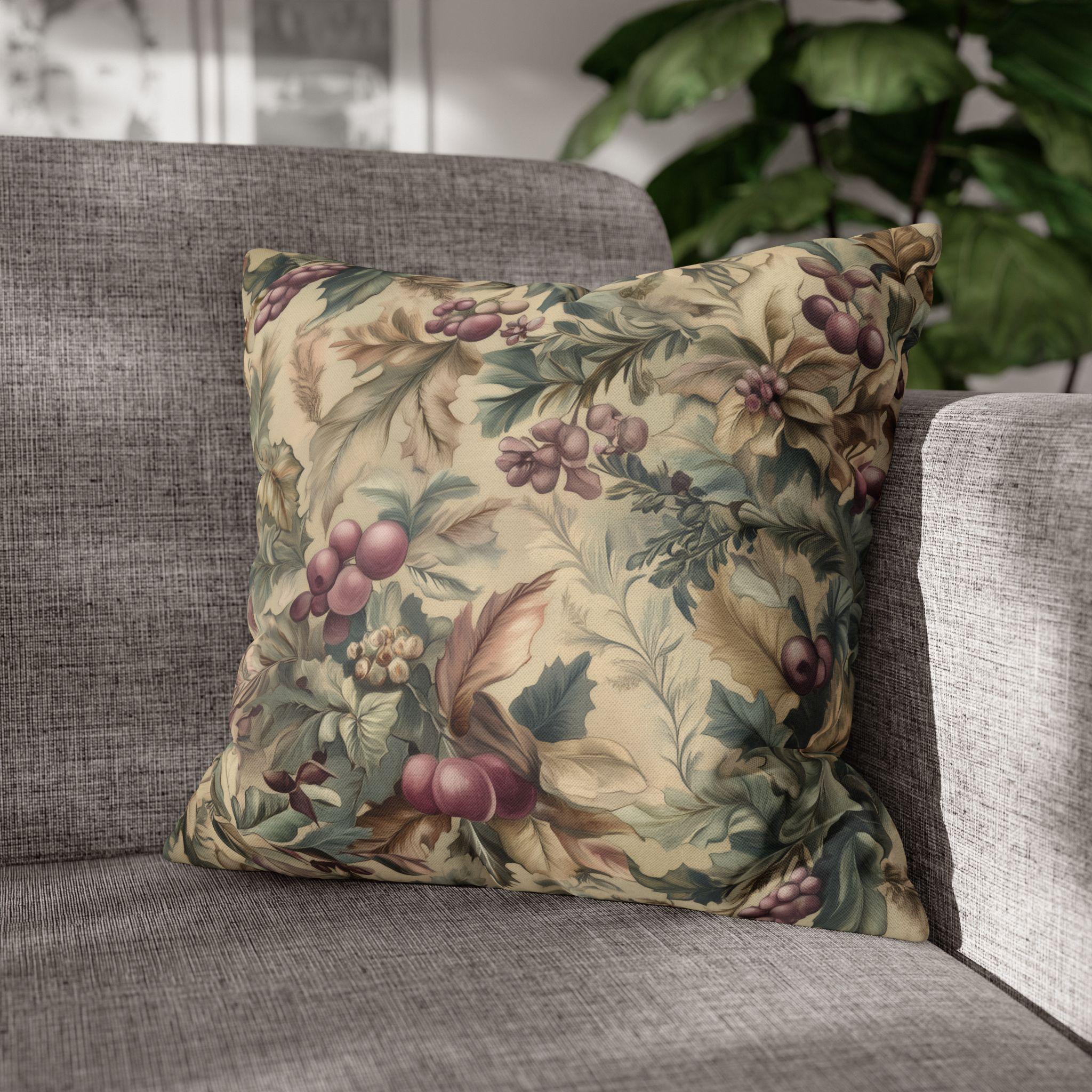 William Morris Christmas Pillow Cover: Holly Berry Arts & Crafts Style