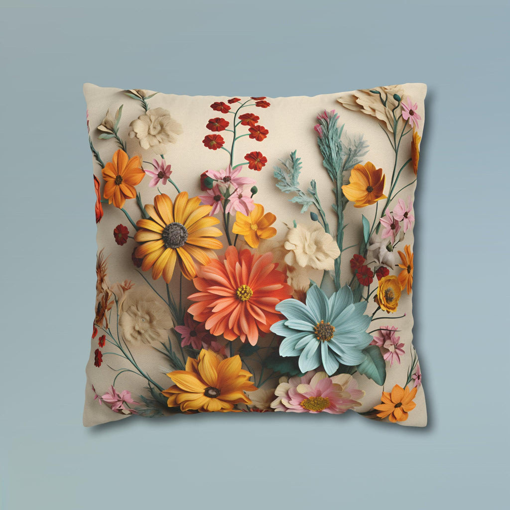 Wildflower Bouquet Pillow Cover: Colorful Floral Design