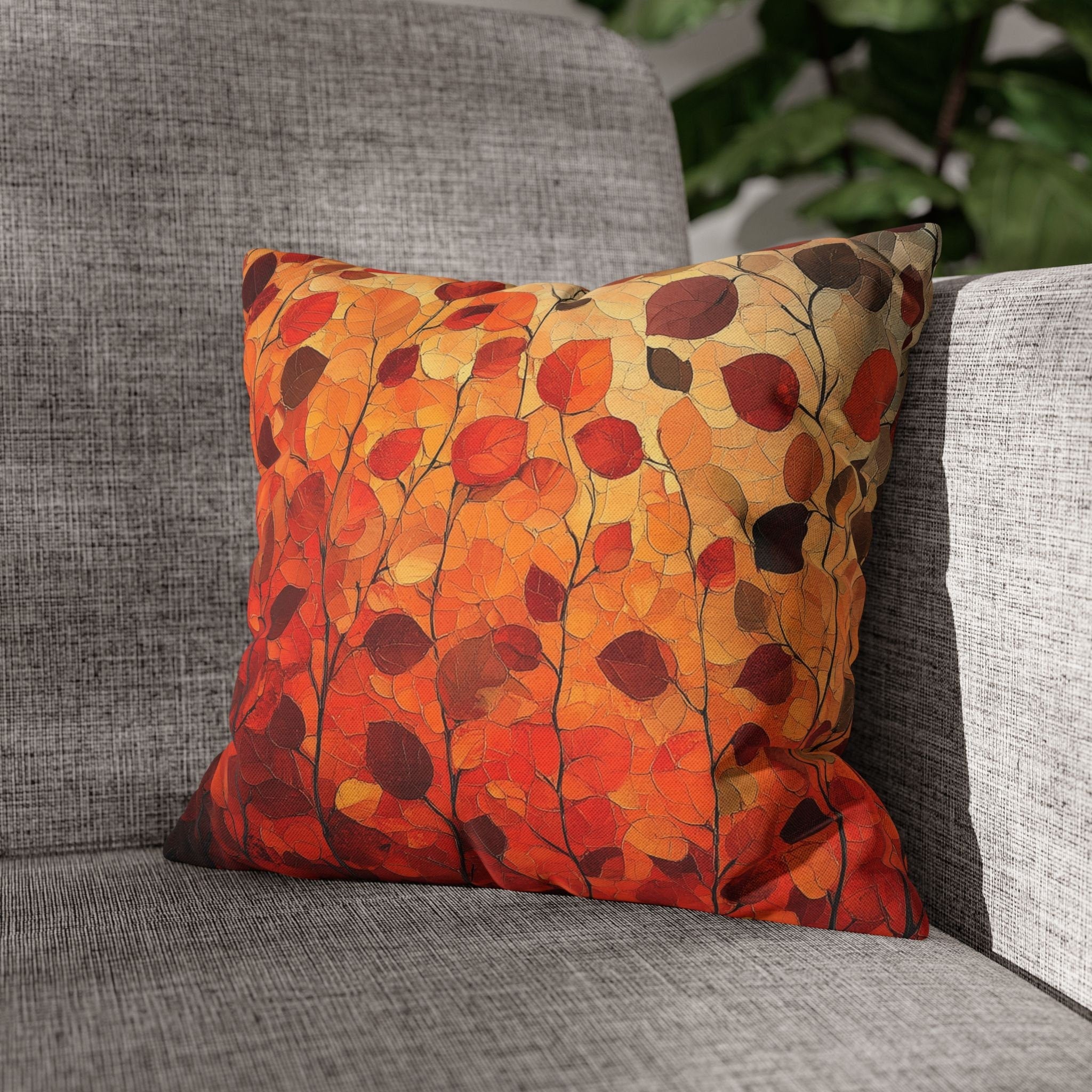 Autumn Leaves Pillow Cover | Vibrant Fall Colors with Ombré effect | Seasonal Home Decor