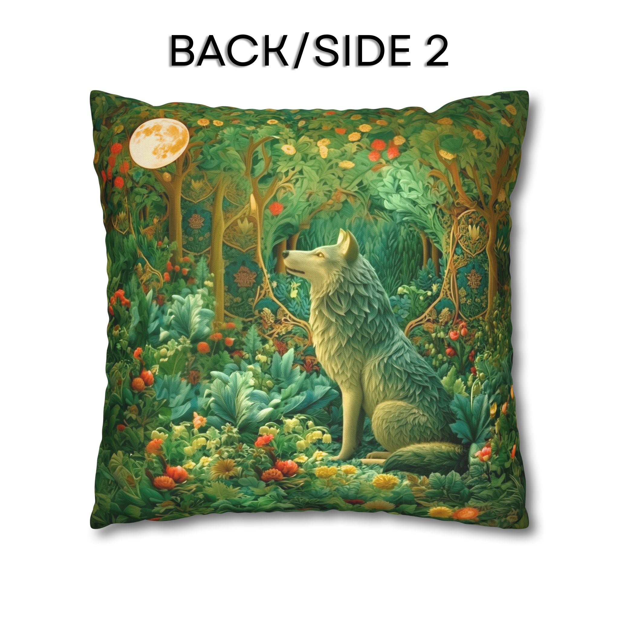 Mystical Wolf Moon Decorative Pillow