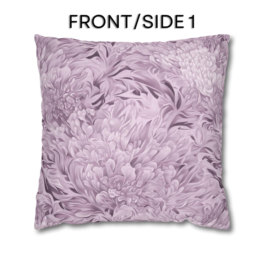 William Morris Inspired Pillow Cover: Modern Lavender Marigold Botanical, Zoomed-In Pattern