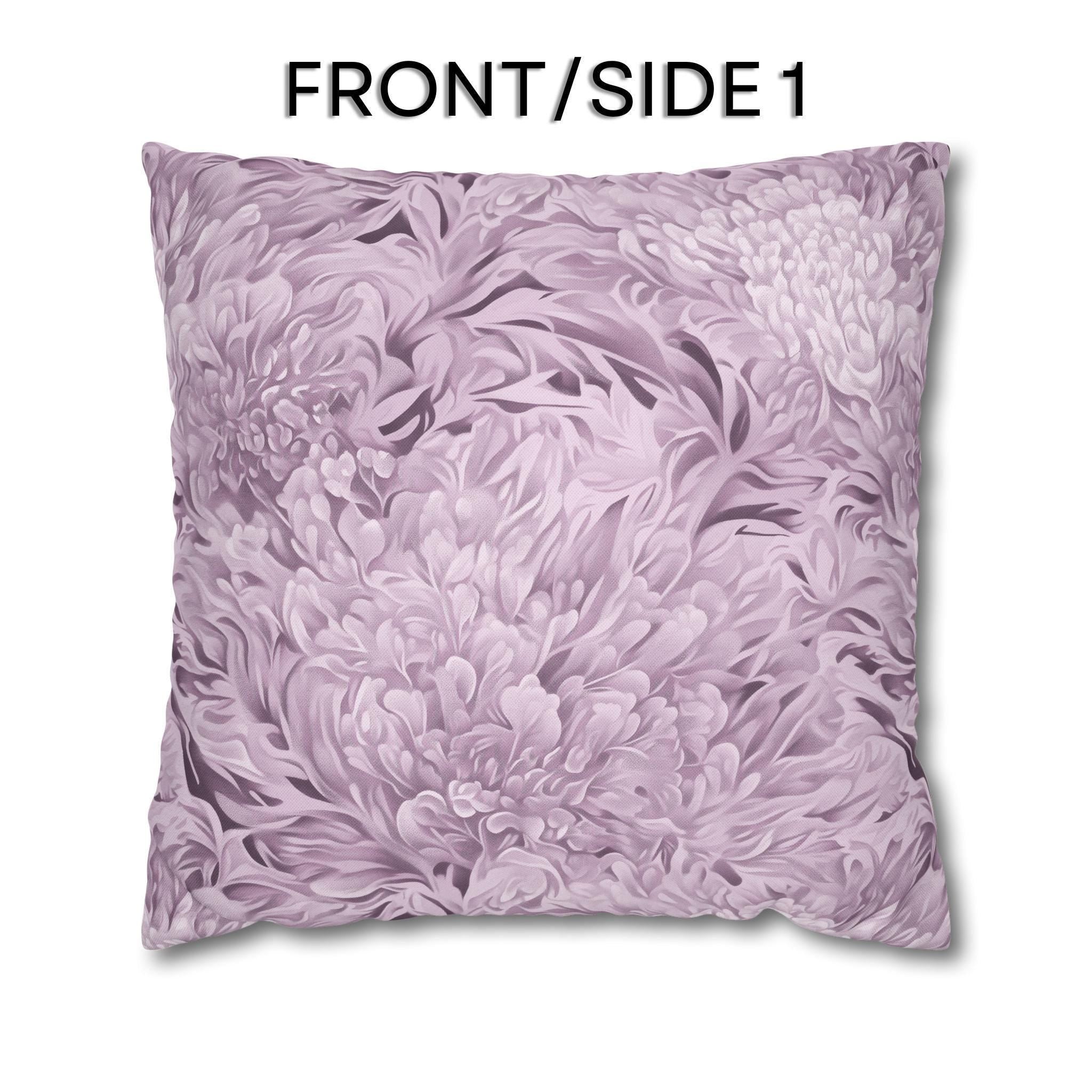 William Morris Inspired Pillow Cover: Modern Lavender Marigold Botanical, Zoomed-In Pattern