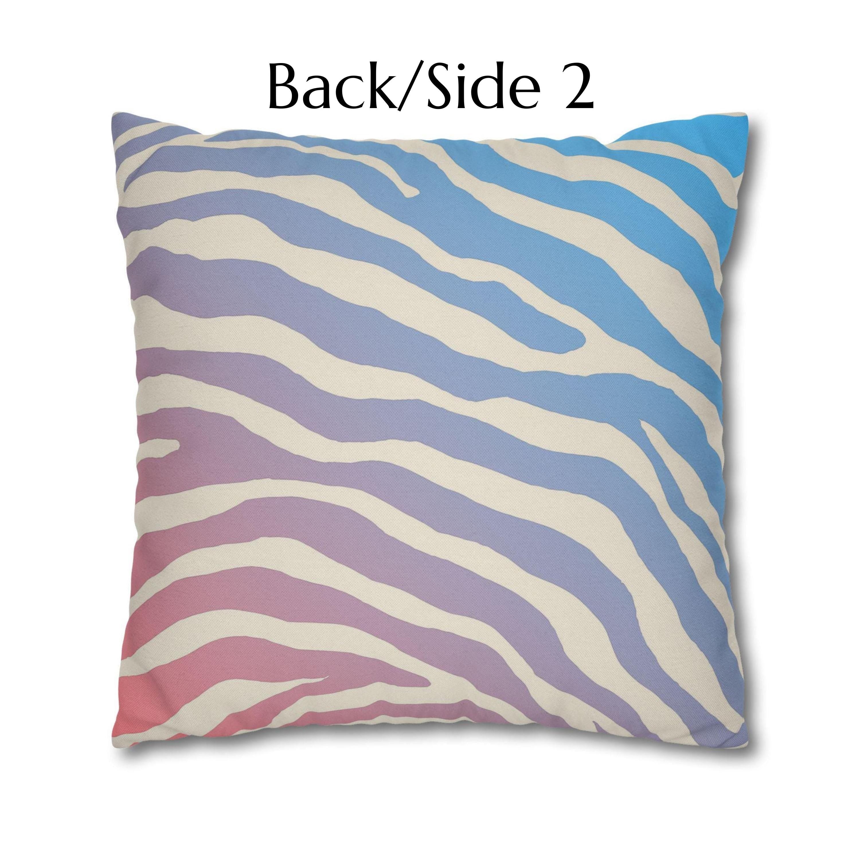 Zebra Stripe Pillow Cover: Cotton Candy Ombre, Pastel Decor