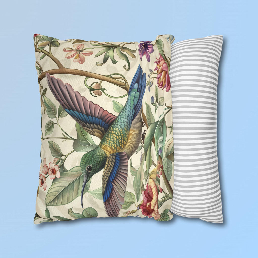William Morris Hummingbird Pillow Cover: Elegant Floral Nature Design