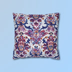 Ikat Floral Medallion Pillow Cover, Purple Blue Red Cushion