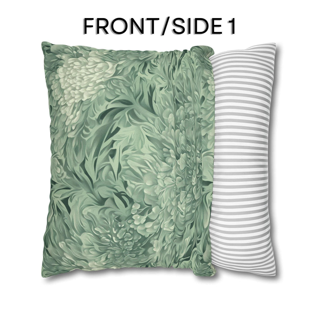 William Morris Inspired Pillow Cover: Modern Sage Marigold Botanical