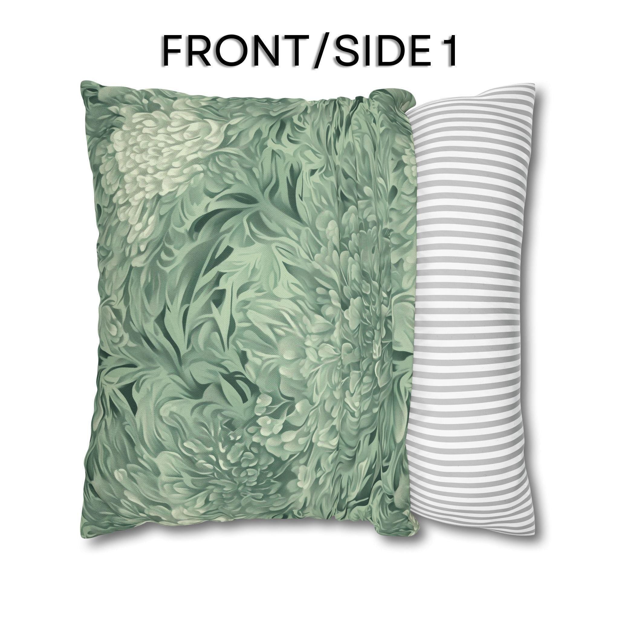 William Morris Inspired Pillow Cover: Modern Sage Marigold Botanical