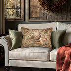 French Country Pheasant Lumbar Pillow: Vintage Style Toile Bird Design