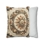 Boho Geometric Floral Pillow Cover: Earth Tone Cushion for Rustic Fall Home Decor