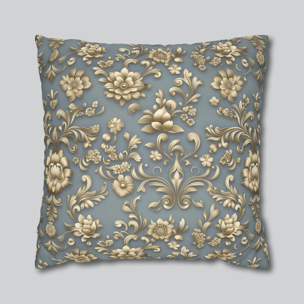 Gold Floral Damask Pillow Cover: Elegant Euro Sham Sizes
