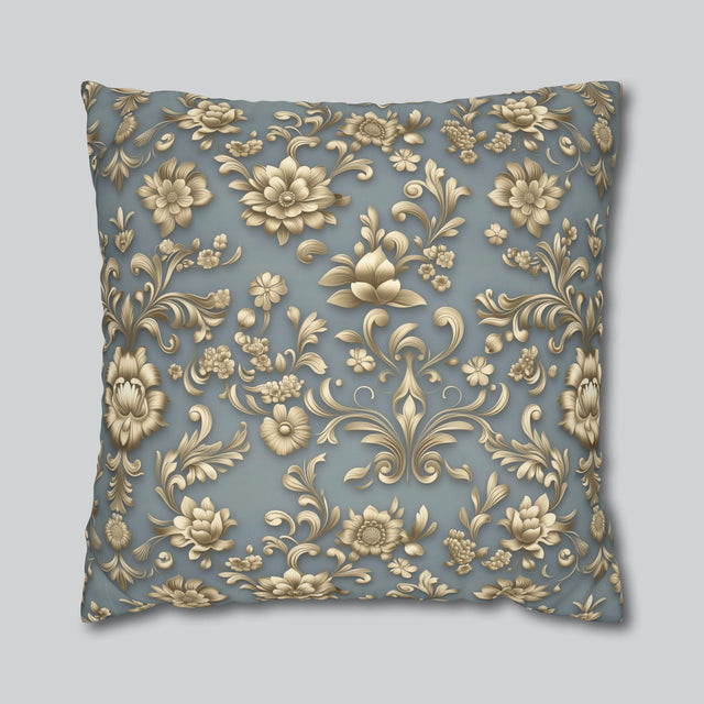 Gold Floral Damask Pillow Cover: Elegant Euro Sham Sizes