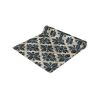 Moroccan Tile-Inspired Table Runner Geometric Pattern, Navy Blue Beige