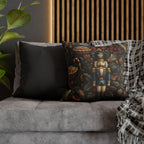 William Morris Nutcracker Pillow Cover: Woodland Holly & Pinecone Holiday Design
