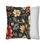 Botanical Autumn Pillow Cover, Vintage Style Floral Design