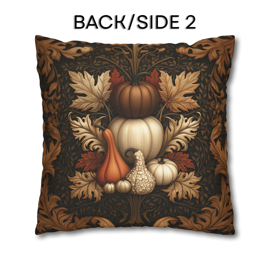William Morris Inspired Fall Pillow Cover:  Copper, Burnt Orange, Caramel on Dark Brown