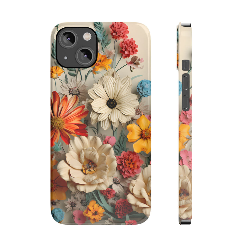 Wildflower iPhone Case: Vintage Style Floral Design, Slim Protective Cover