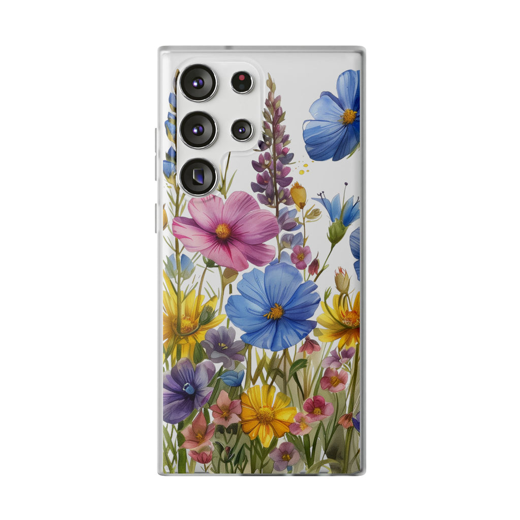 Floral Phone Case: Slim Matte TPU Cover, Wildflower Garden