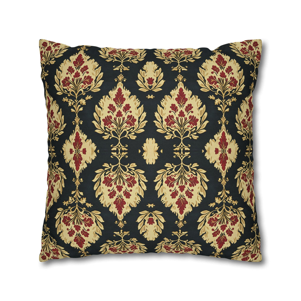 Elegant Ikat Christmas Pillow Cover: Red, Green & Gold Holiday Cushion for Festive Home Decor
