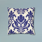 Art Nouveau Pillow Cover: Deep Blue Floral Design Statement Piece
